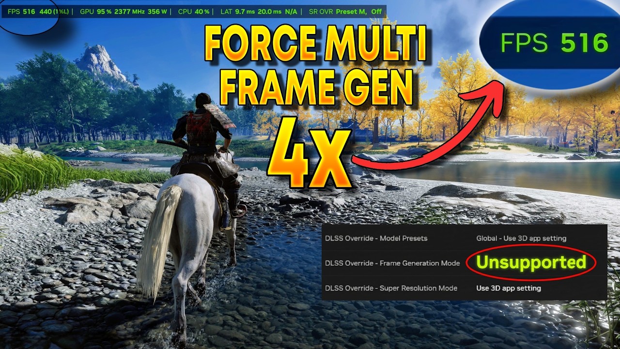 Force Multi Frame Gen in Unsupported Games (RTX 50 Series Hack)